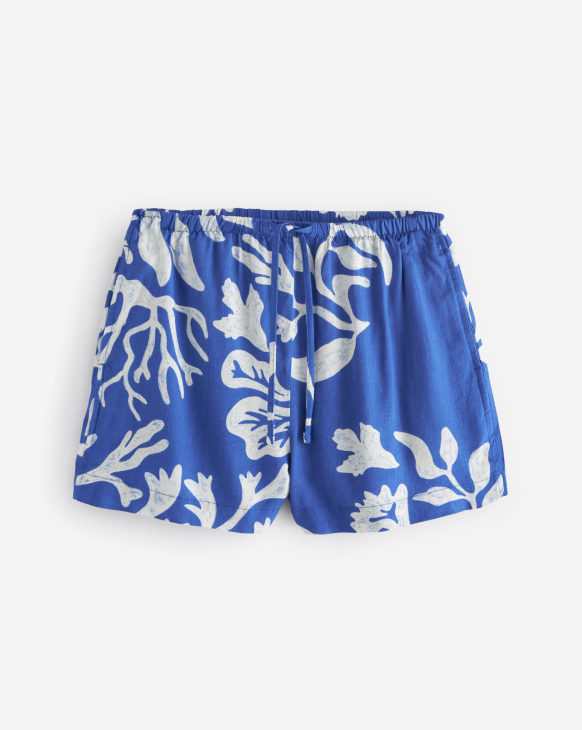 Drawstring Waist Boy Shorts With Linen